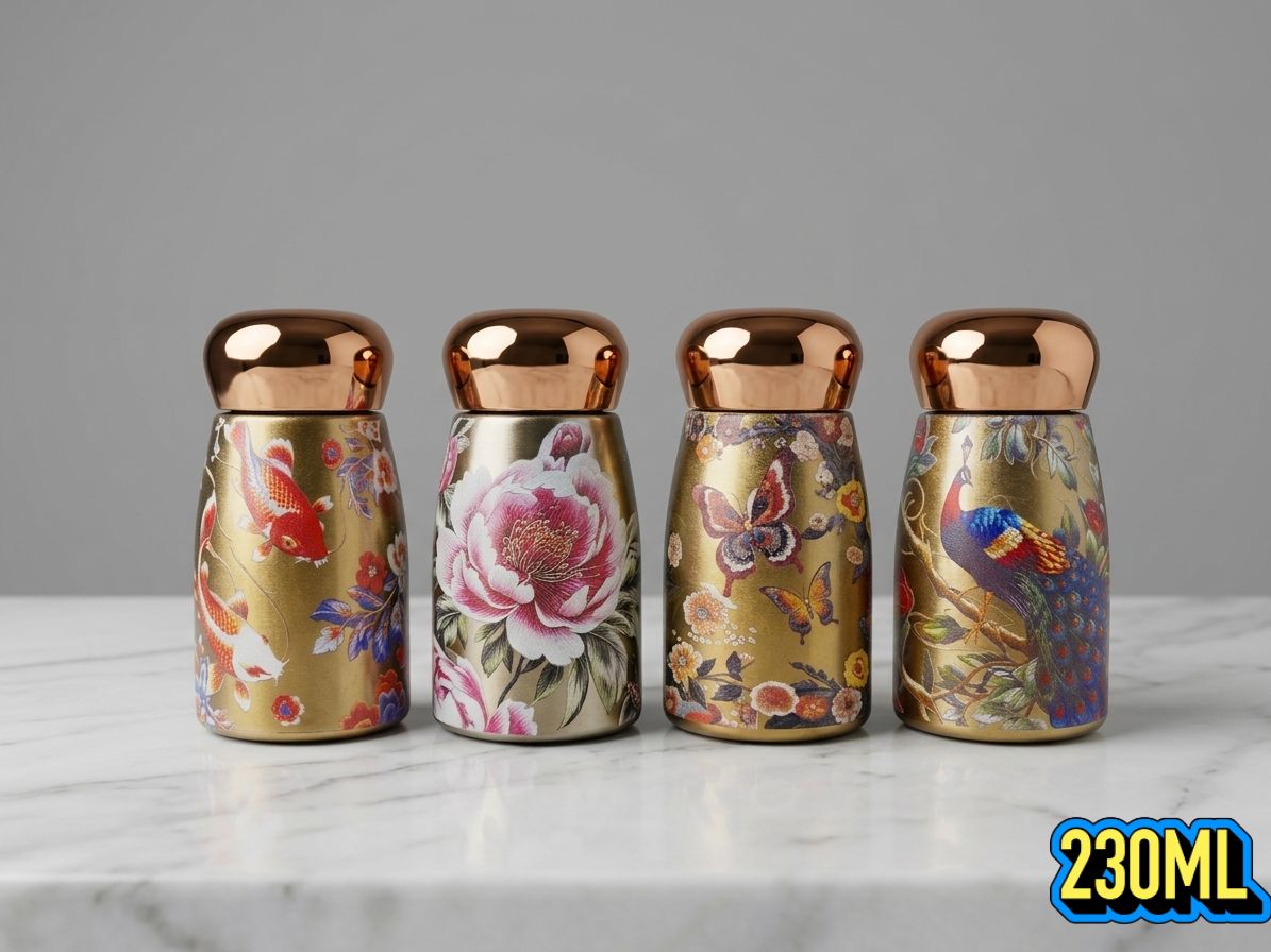 Floral Copper Bottle Set